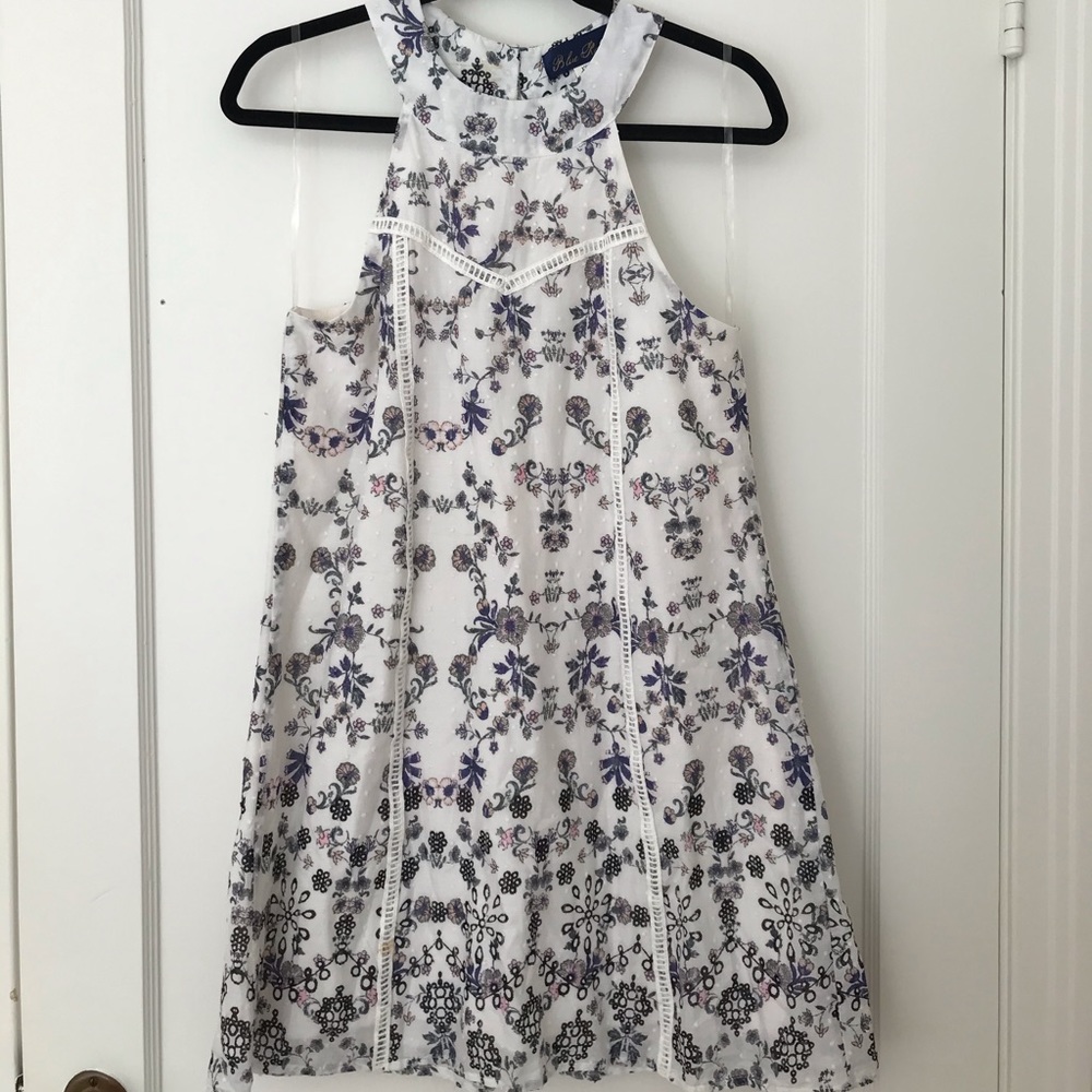 High Neck Flower Print Dress